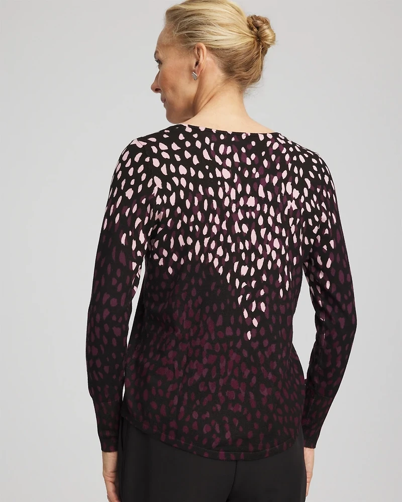 Ella Printed V-Neck Sweater