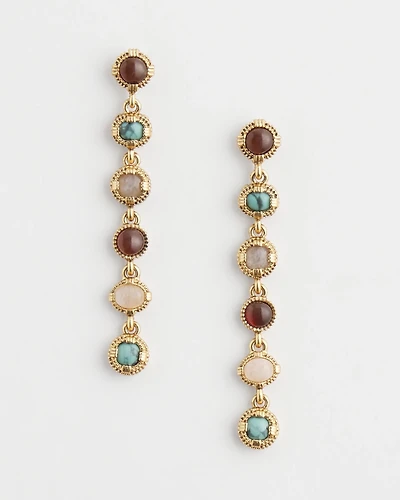 Multi-Color Linear Drop Earrings