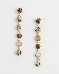 Multi-Color Linear Drop Earrings