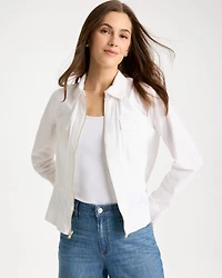 Poplin Cotton Lace Peplum Jacket