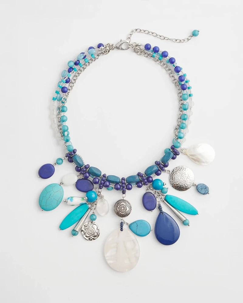 Mother-of-Pearl Howlite Bib Necklace
