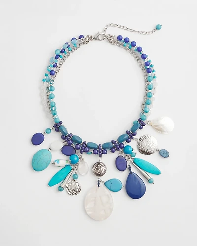 Mother-of-Pearl Howlite Bib Necklace