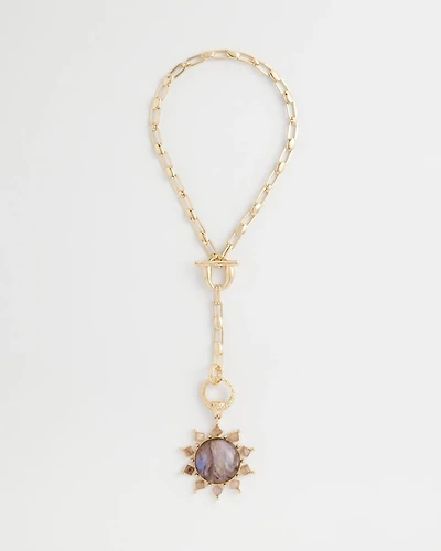 Purple Resin Sun Pendant Necklace