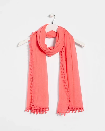 Pom Pom Oblong Scarf