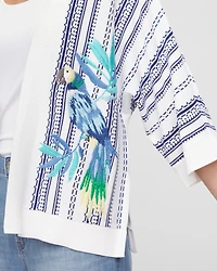 Island Motif Embroidered Cardigan