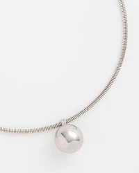 Silver Bead Collar Necklace
