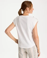 Cotton Slub Epaulette Tee