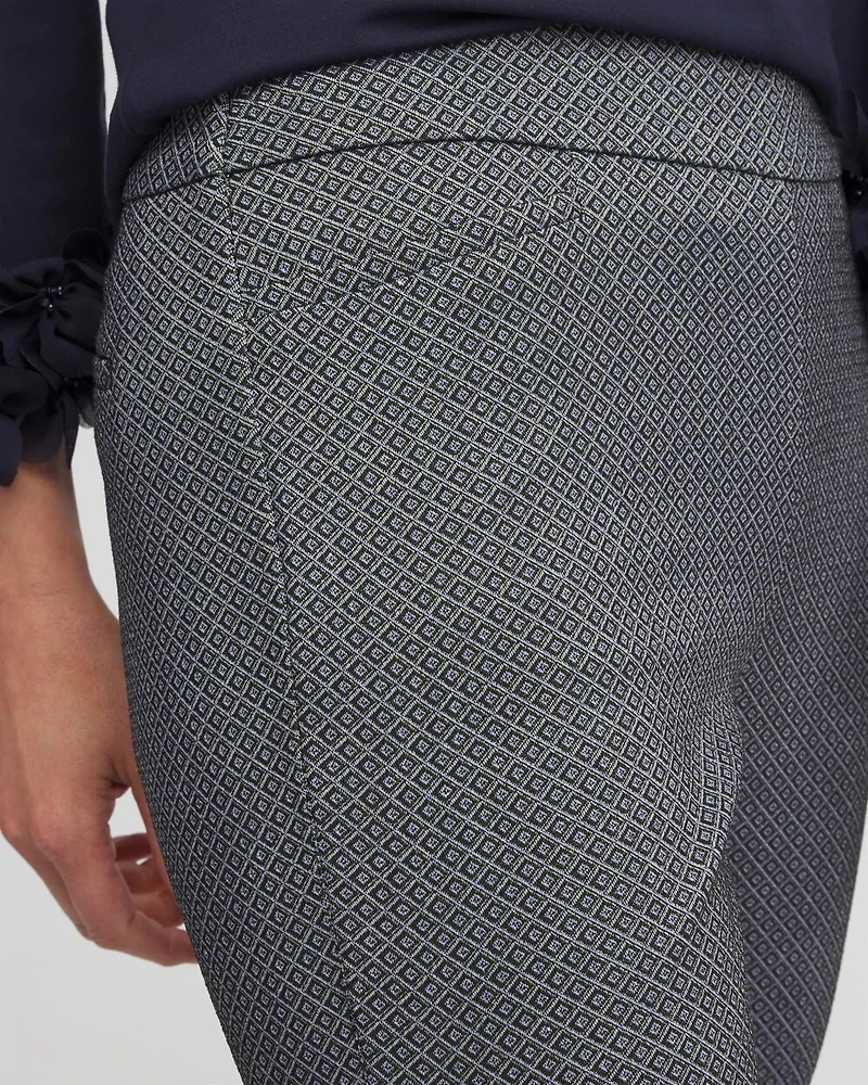 Brigitte Diamond Print Slim Ankle Pants