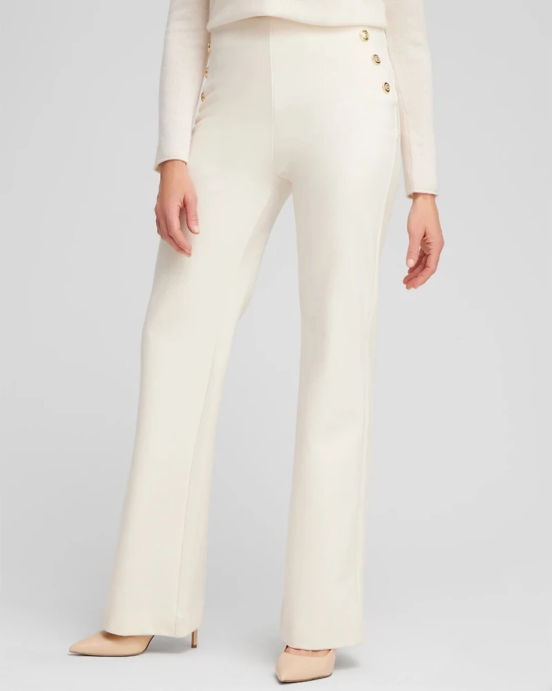 Ponte Button Flare Pants