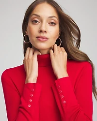 Ella Button Cuff Turtleneck Sweater