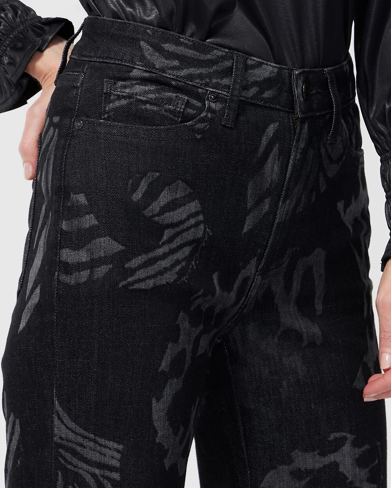 High Rise Animal Wide Leg Jeans