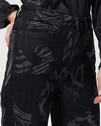 High Rise Animal Wide Leg Jeans
