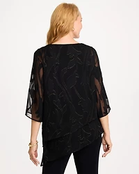 Travelers™ Asymmetrical Semi-Sheer Jacquard Top