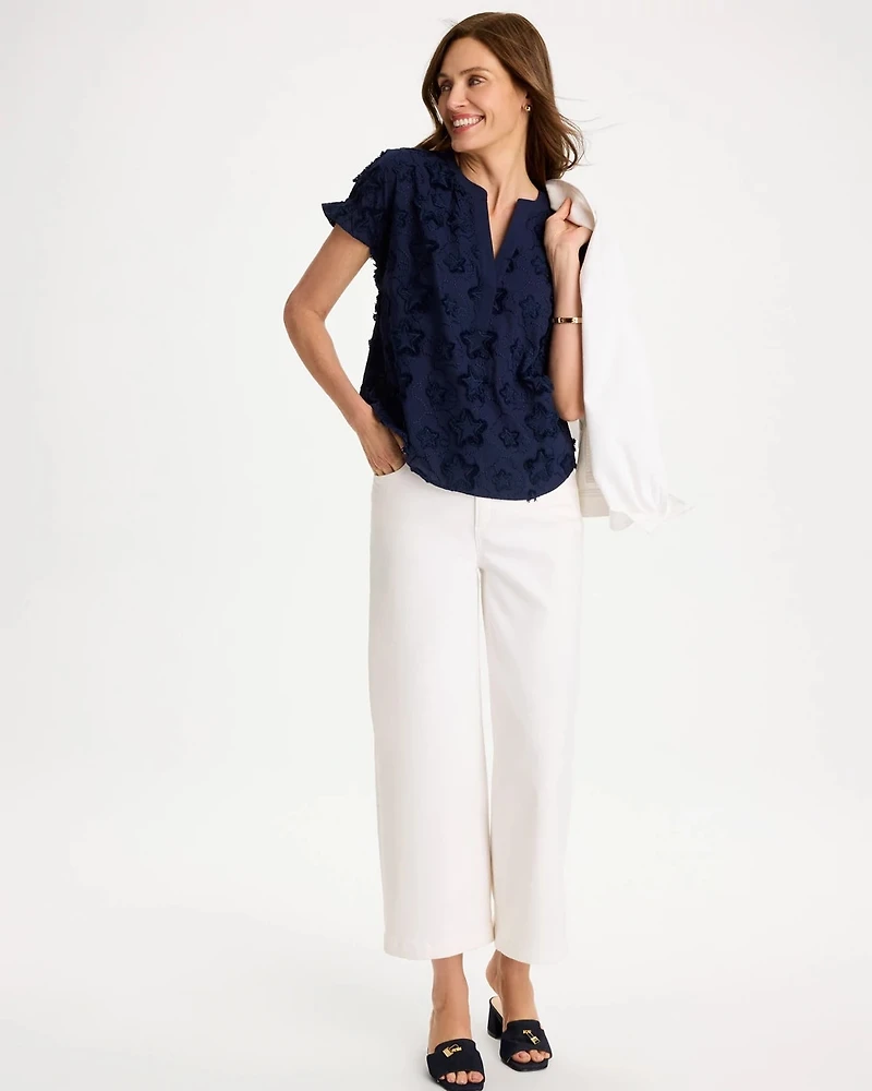 Cotton Embroidered Americana Star Blouse