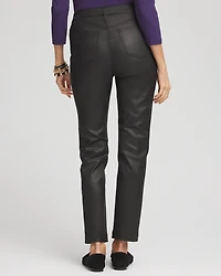 Petite Coated Denim Girlfriend Ankle Jeans