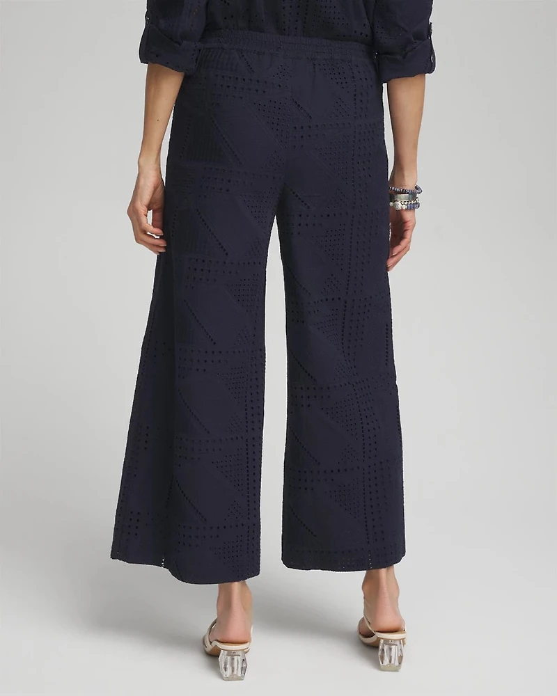Geo Eyelet Soft Cropped Pants