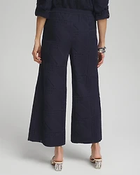 Geo Eyelet Soft Cropped Pants