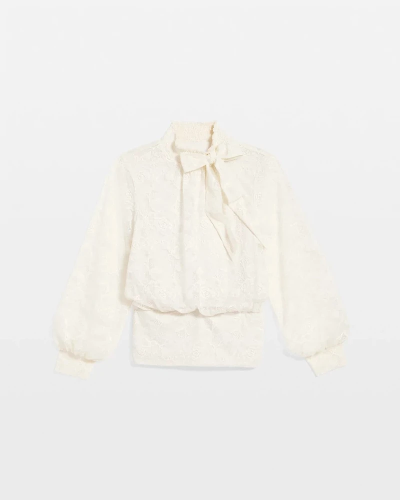 Tie-Neck Banded-Bottom Top