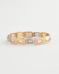 Tri-Tone Rectangle Stretch Bracelet