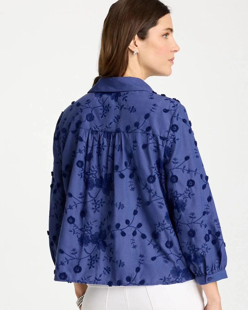 3D Floral Embroidered Top