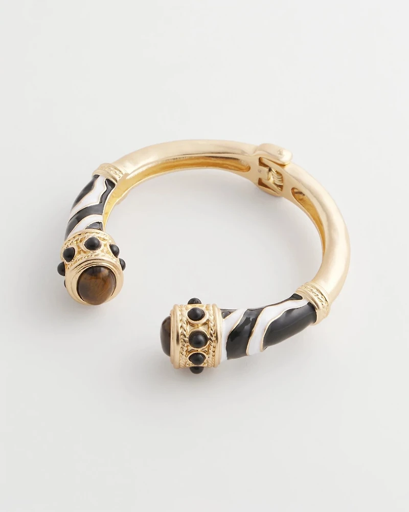 Zebra Hinge Cuff Bracelet