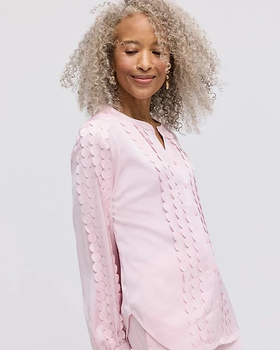 Laser Cut Crinkle Blouse