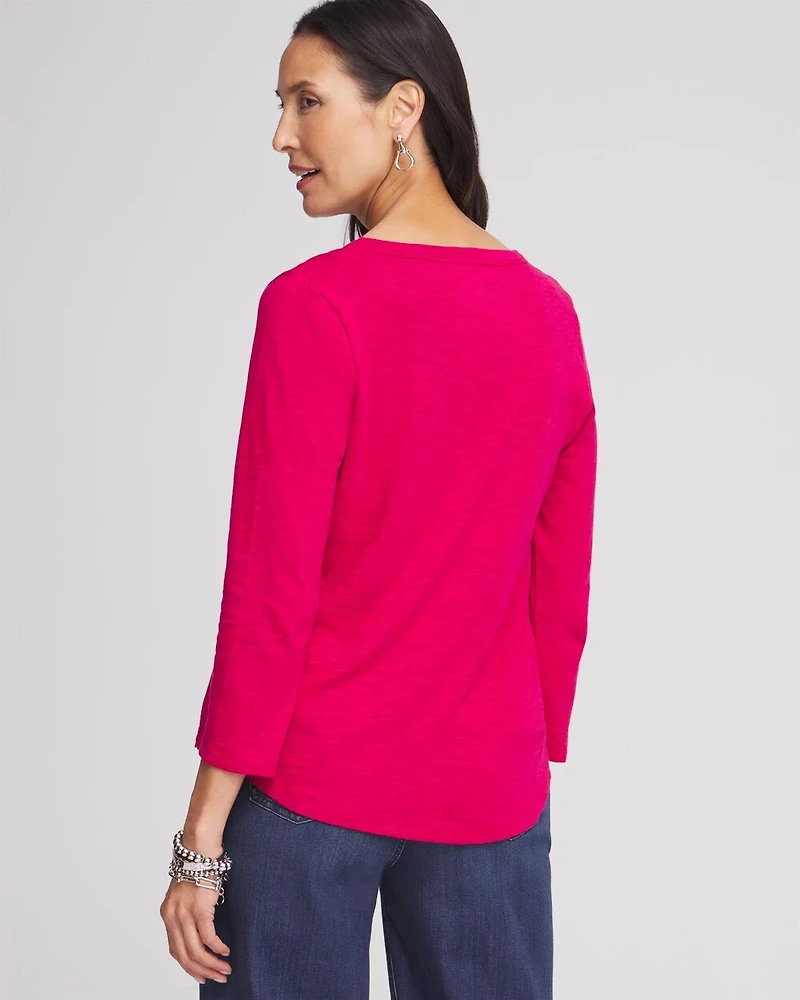 V-neck 3/4 Sleeve Tee