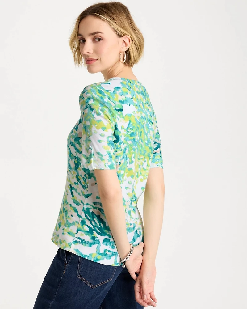 Pima Printed Elbow Sleeve Tee