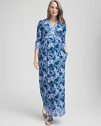 3/4 Sleeved Jersey Maxi Dress