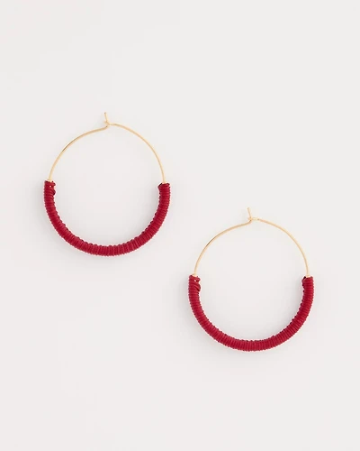 Thread Wrapped Hoop Earrings