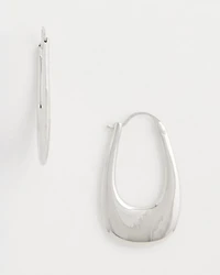 Silvertone Front To Back Hoop Earrings