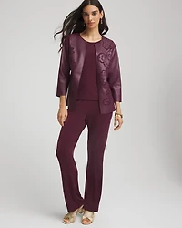 Travelers™ Collection Faux Leather Embroidered Jacket