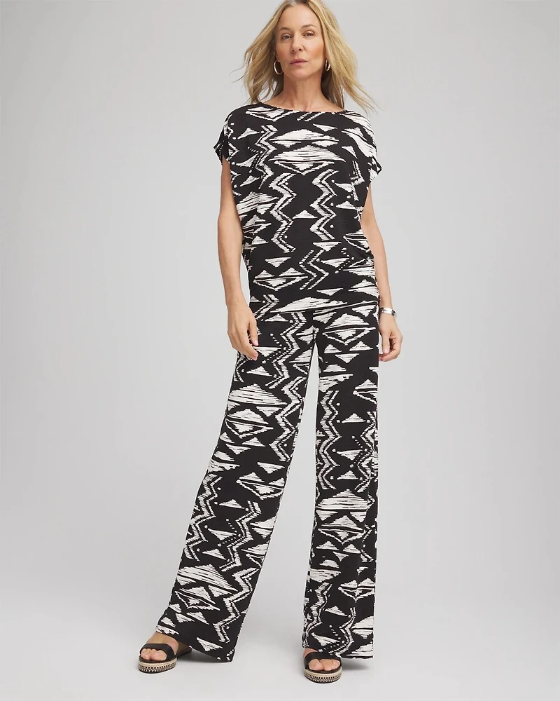 Travelers™ Crinkled Knit Wide-Leg Pants