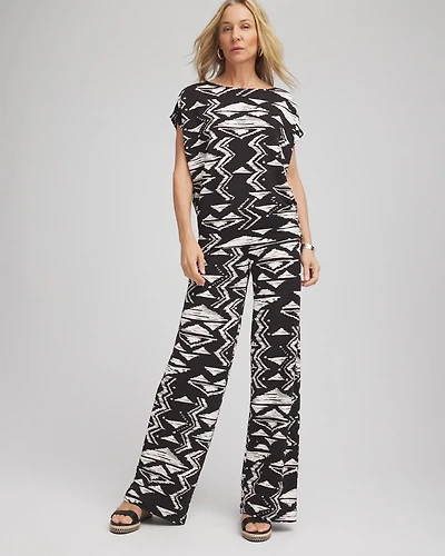 Travelers™ Crinkled Knit Wide-Leg Pants