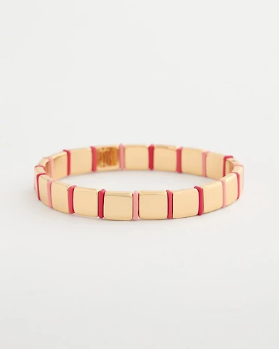 Glam Goldtone Slice Stretch Bracelet