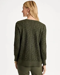 Ella Jacquard Long-Sleeve Cardigan
