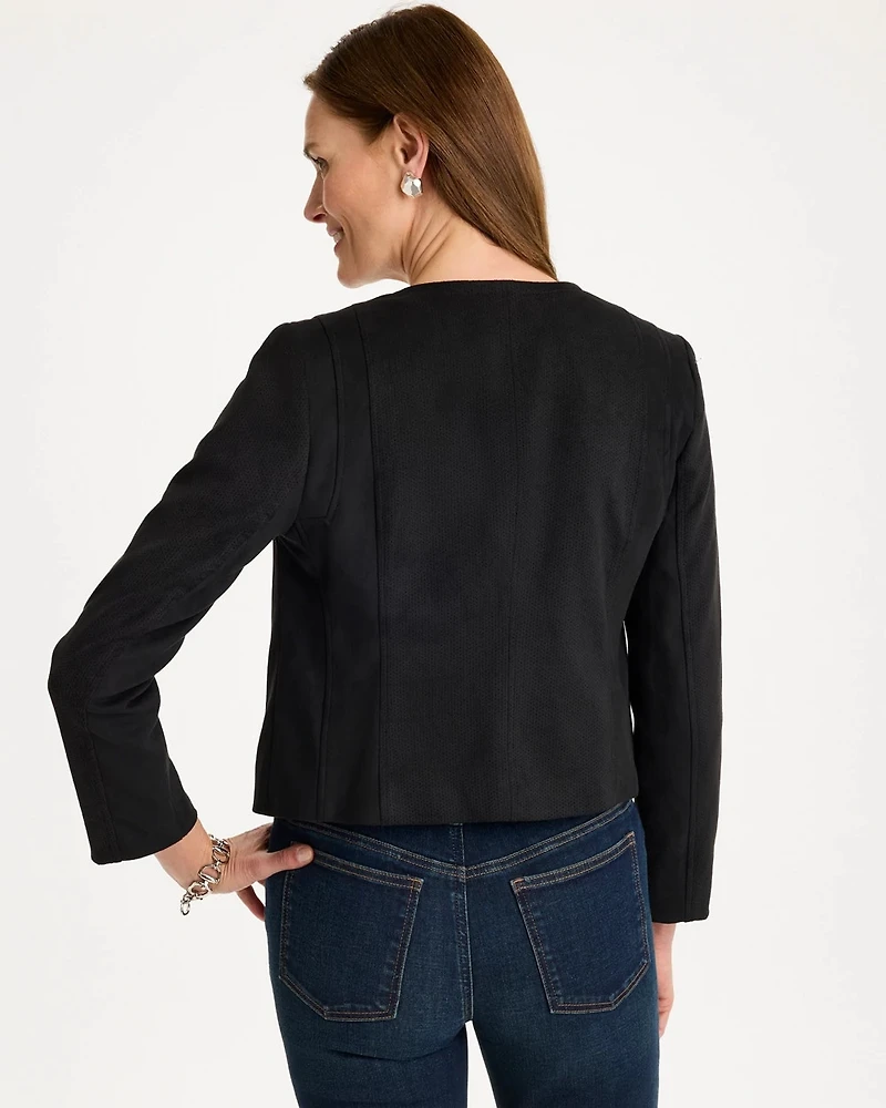 Faux Suede Moto Jacket