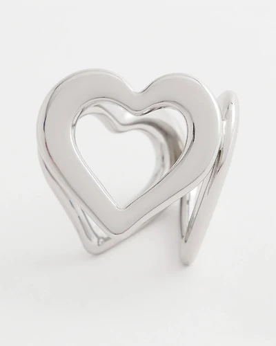 Silver Heart Scarf Ring