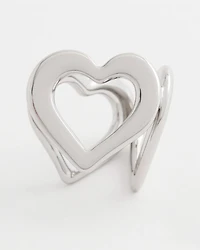 Silver Heart Scarf Ring