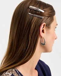 Silvertone Mixed Metal Hair Pin Set