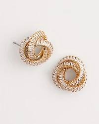 Goldtone Twisted Stud Earrings