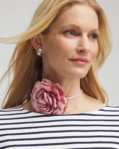 Flower Tie Choker Necklace