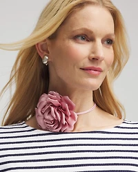 Flower Tie Choker Necklace