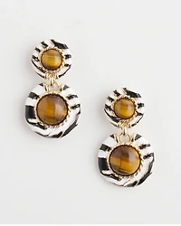 Zebra Double Cab Drop Earrings