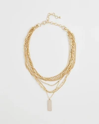Convertible Goldtone Pave Pendant Necklace