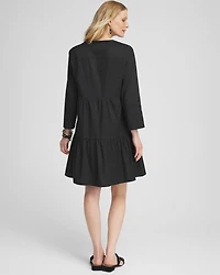 Poplin Roll Tab Sleeve Dress