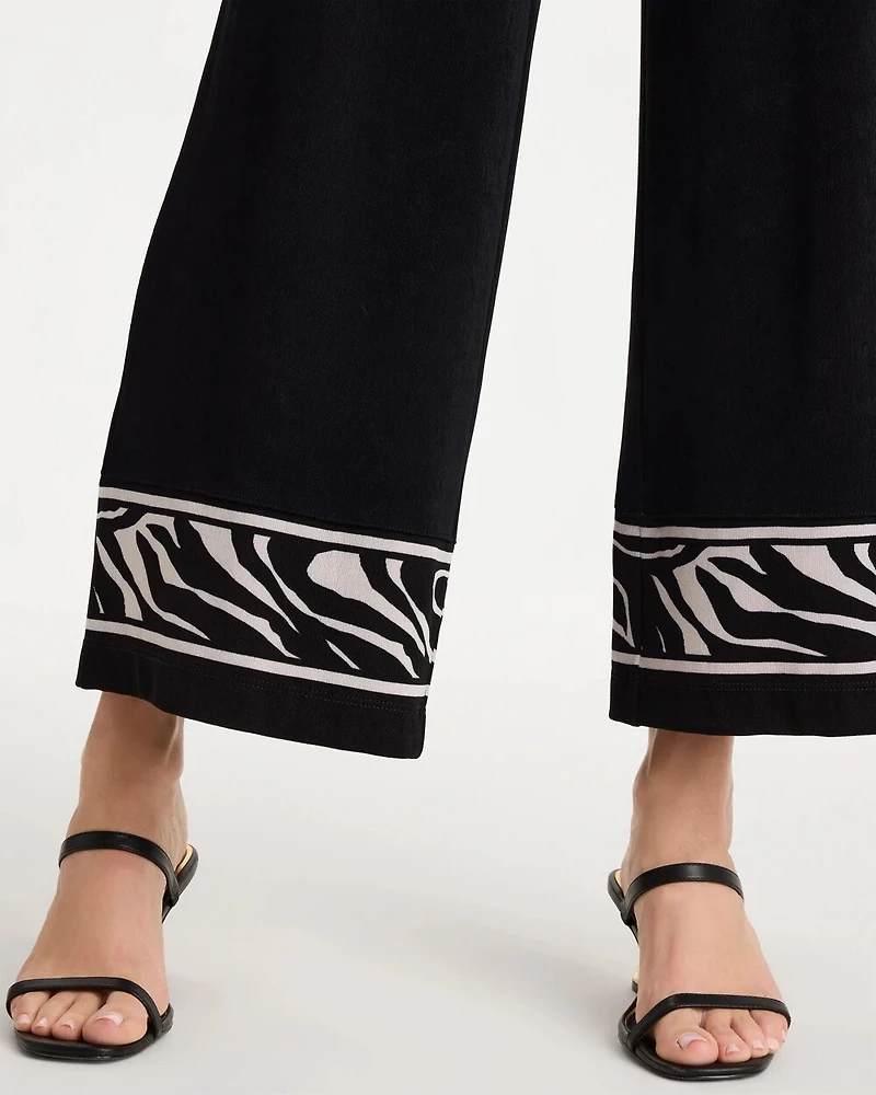 Petite Abstract Zebra Cropped Pants