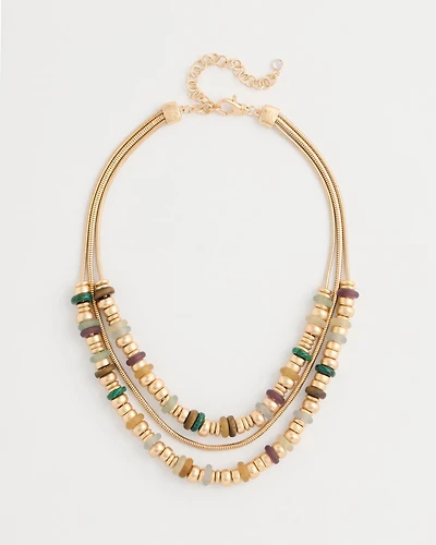 Multi-Colored Mixed Media Necklace