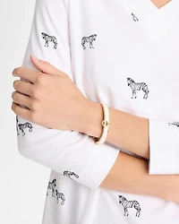 Mixed Metal White Epoxy Hinge Bangle