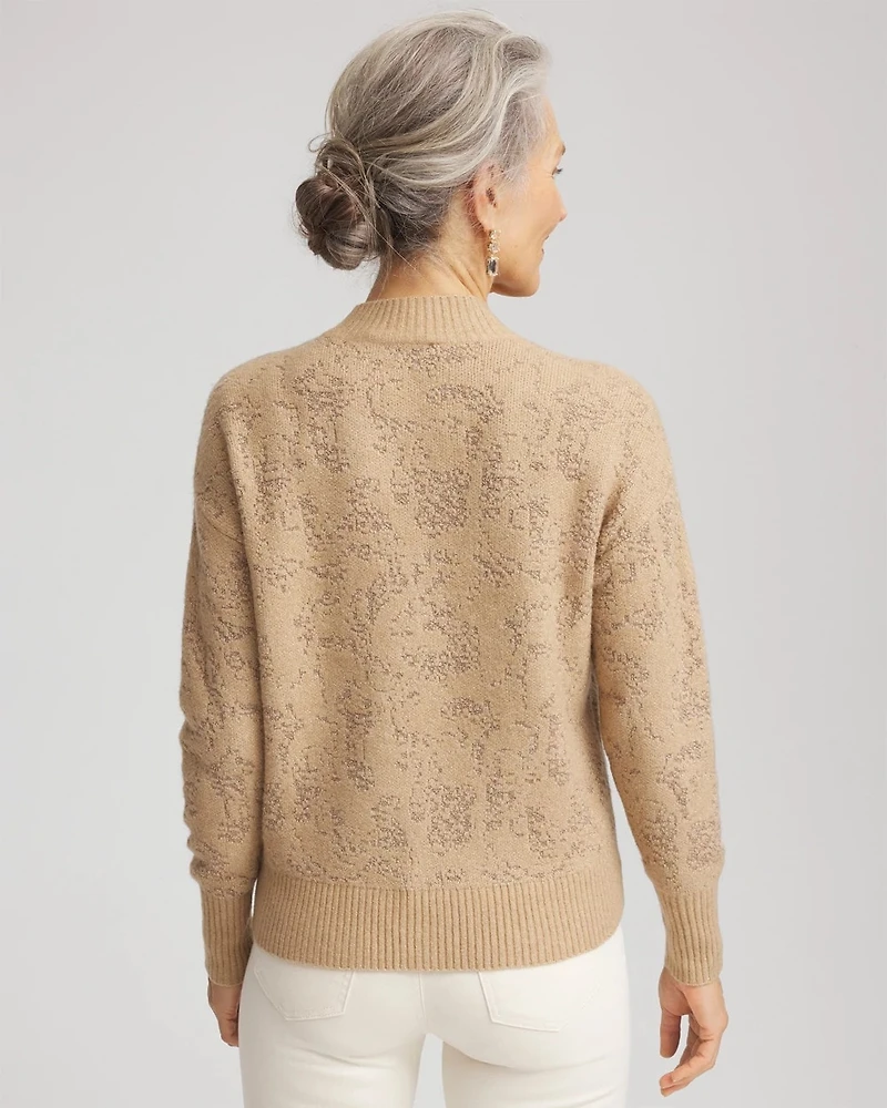 Jacquard Mockneck Pullover